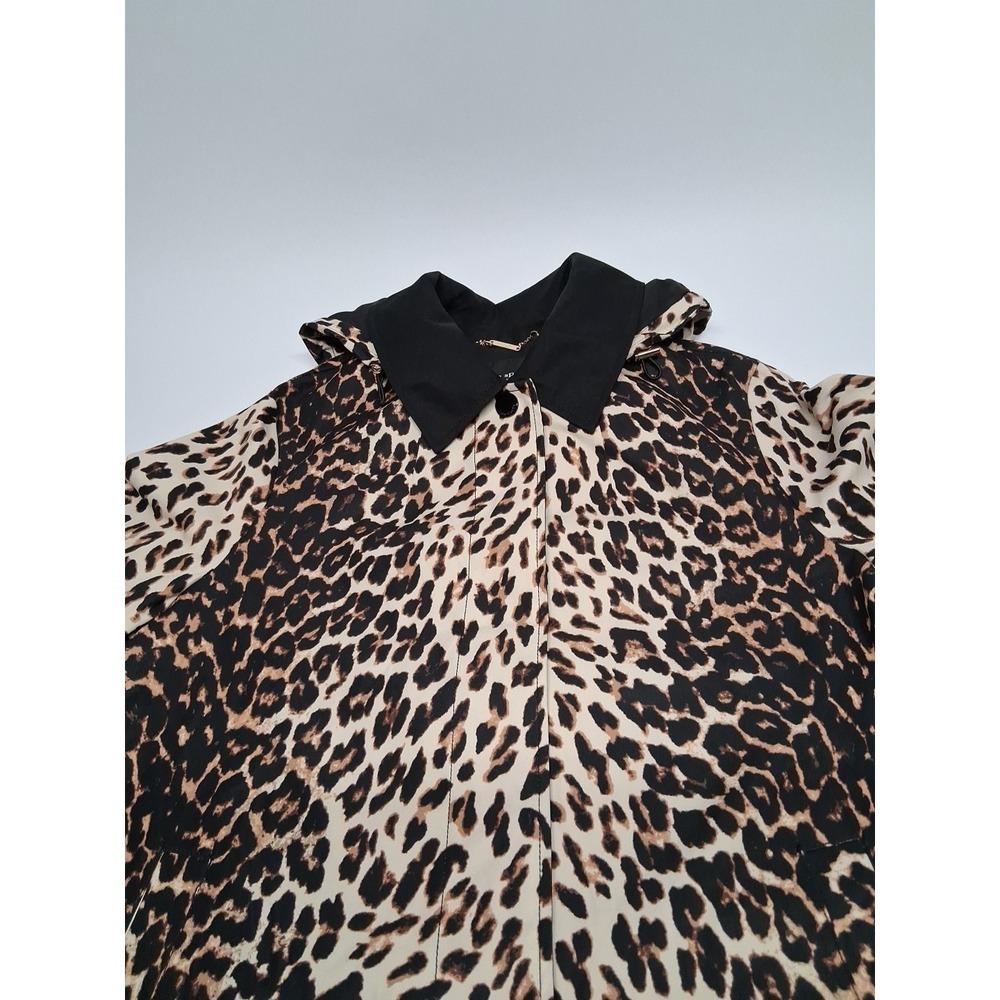 Kate Spade New York Women's Hooded Leopard Rain Trench Jacket Size Small - Picture 3 of 16